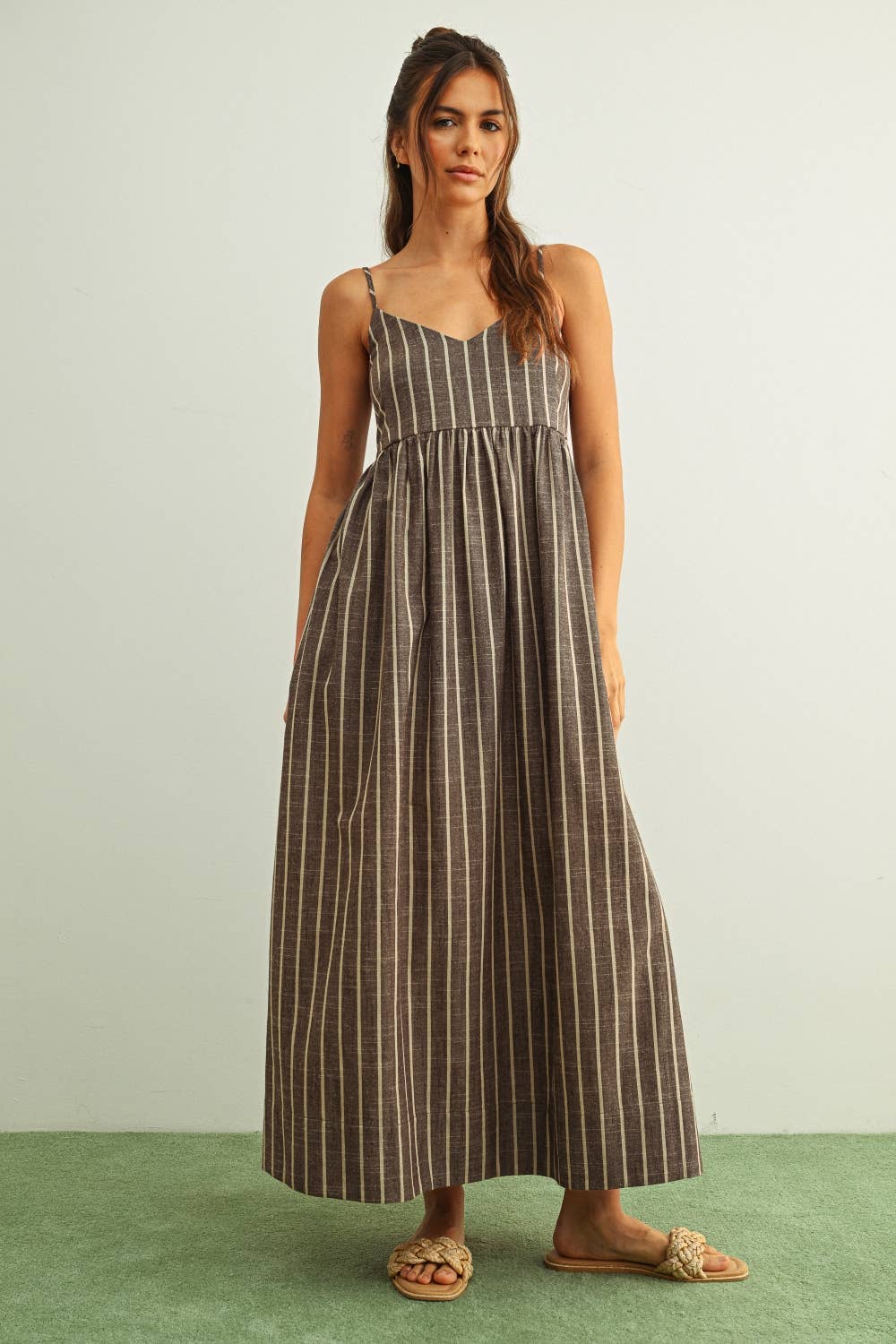 STRIPE PATTERN LONG DRESS