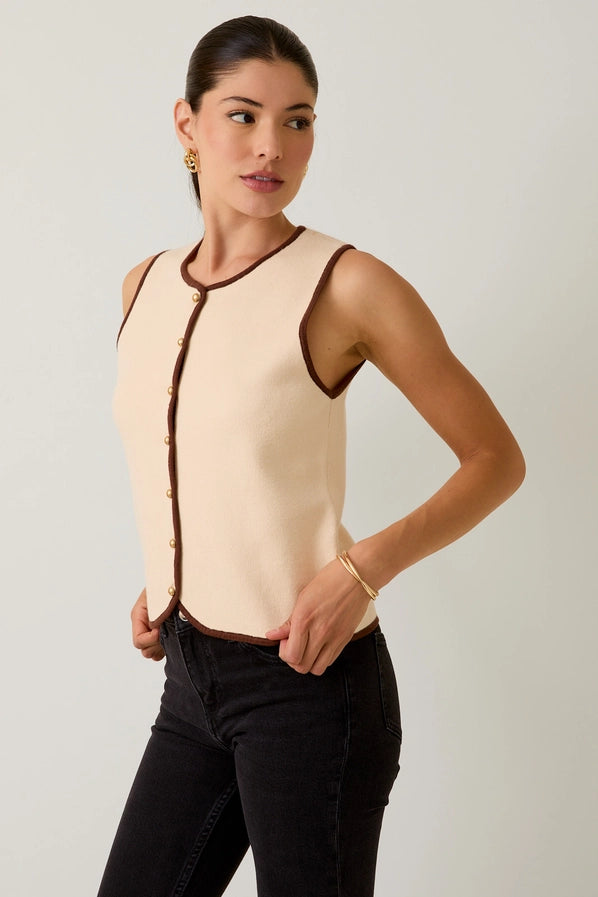 Beige/Brown Knit Vest