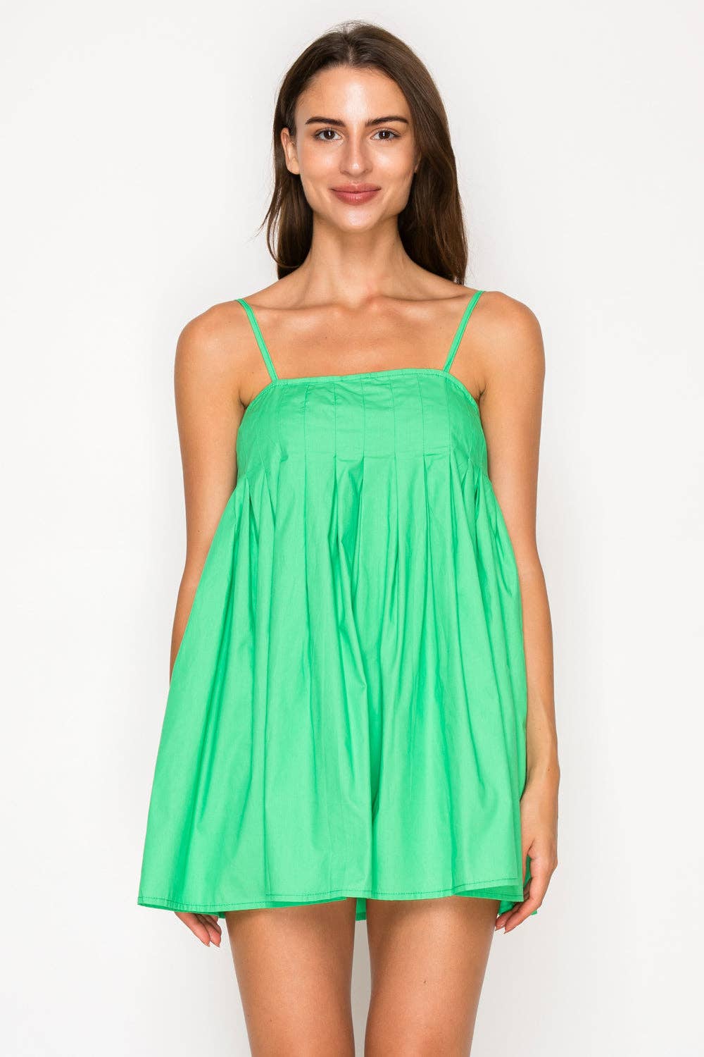 Green Poplin Mini Dress