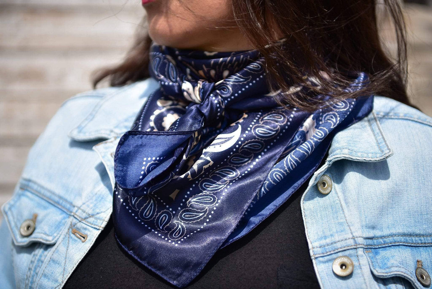 Blue and Cream Paisley Wild Rag/Scarf