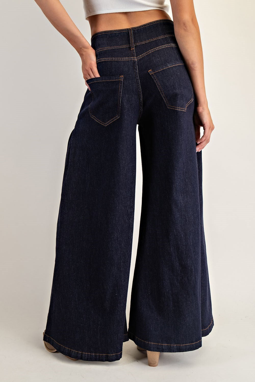 Denim Wide Leg Palazzo Jeans