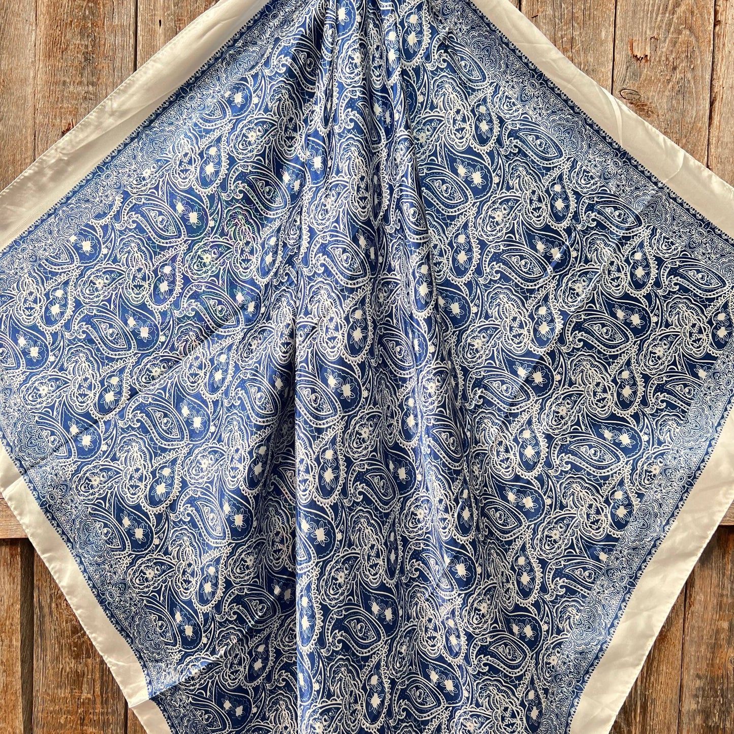 Blue & White Paisley Wild Rag/Scarf