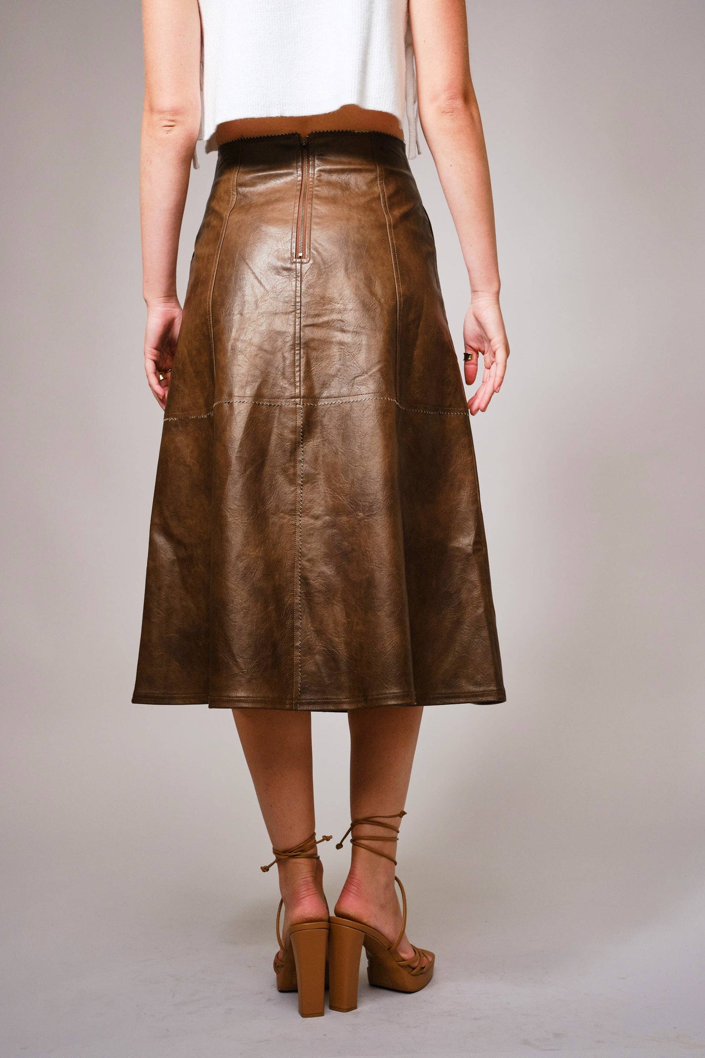 Leather Midi Skirt