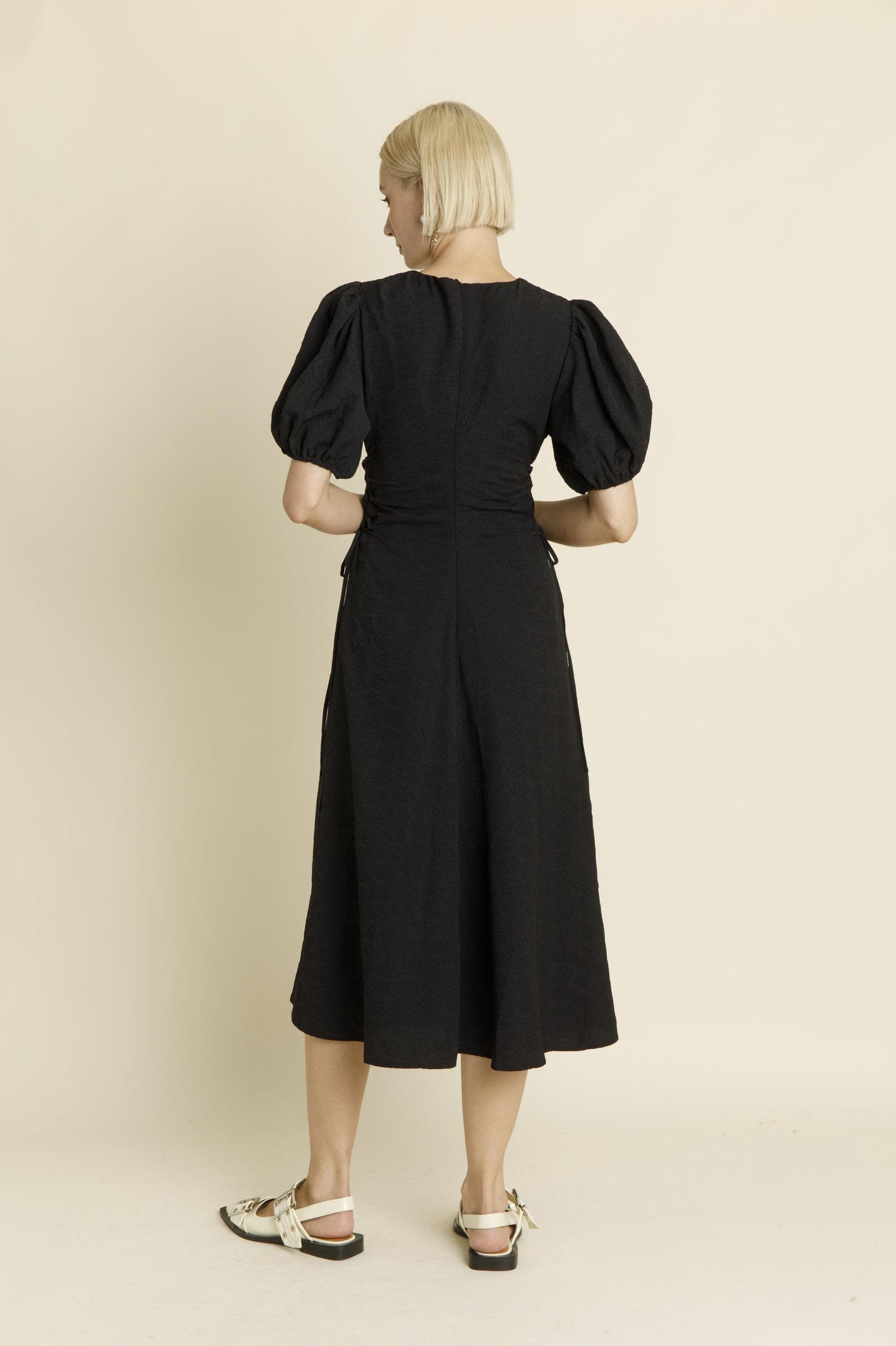 Rosette Tie Midi Dress
