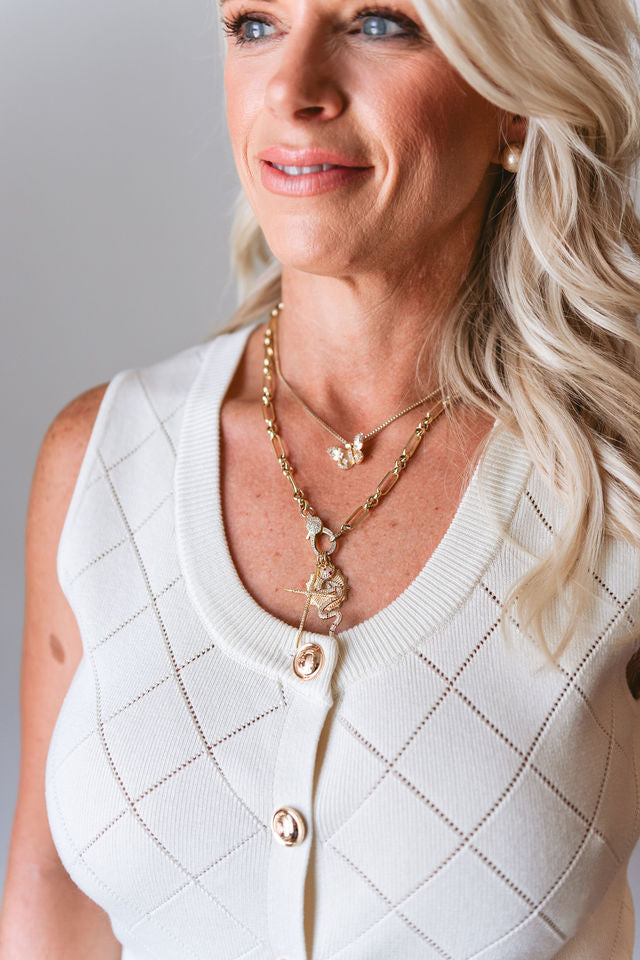 Cream Sleeveless Sweater