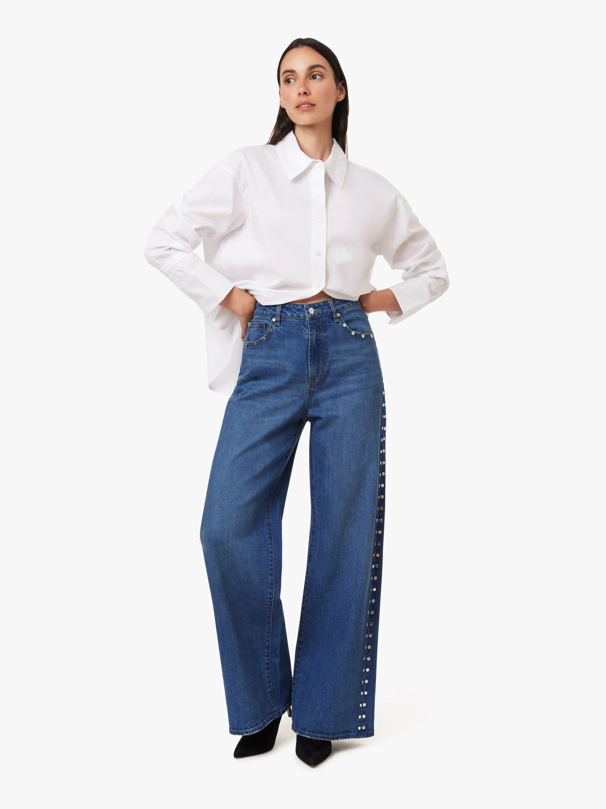 Gemma Studded Wide Leg Slouch - Bay