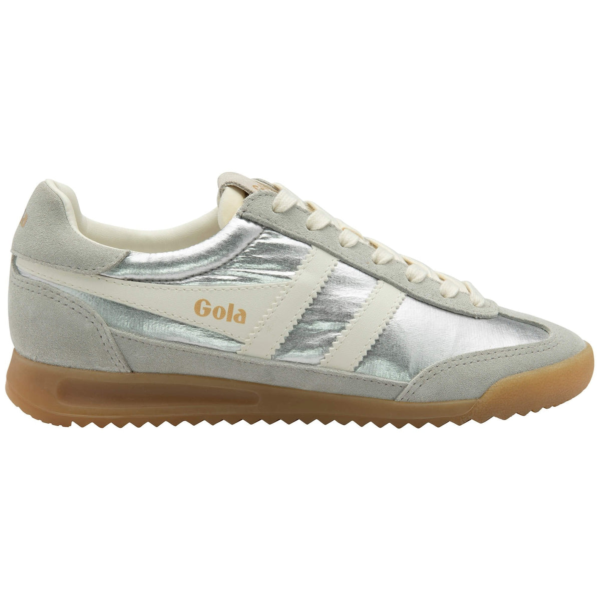 Firefly Metallic Trainer - Silver/Off White