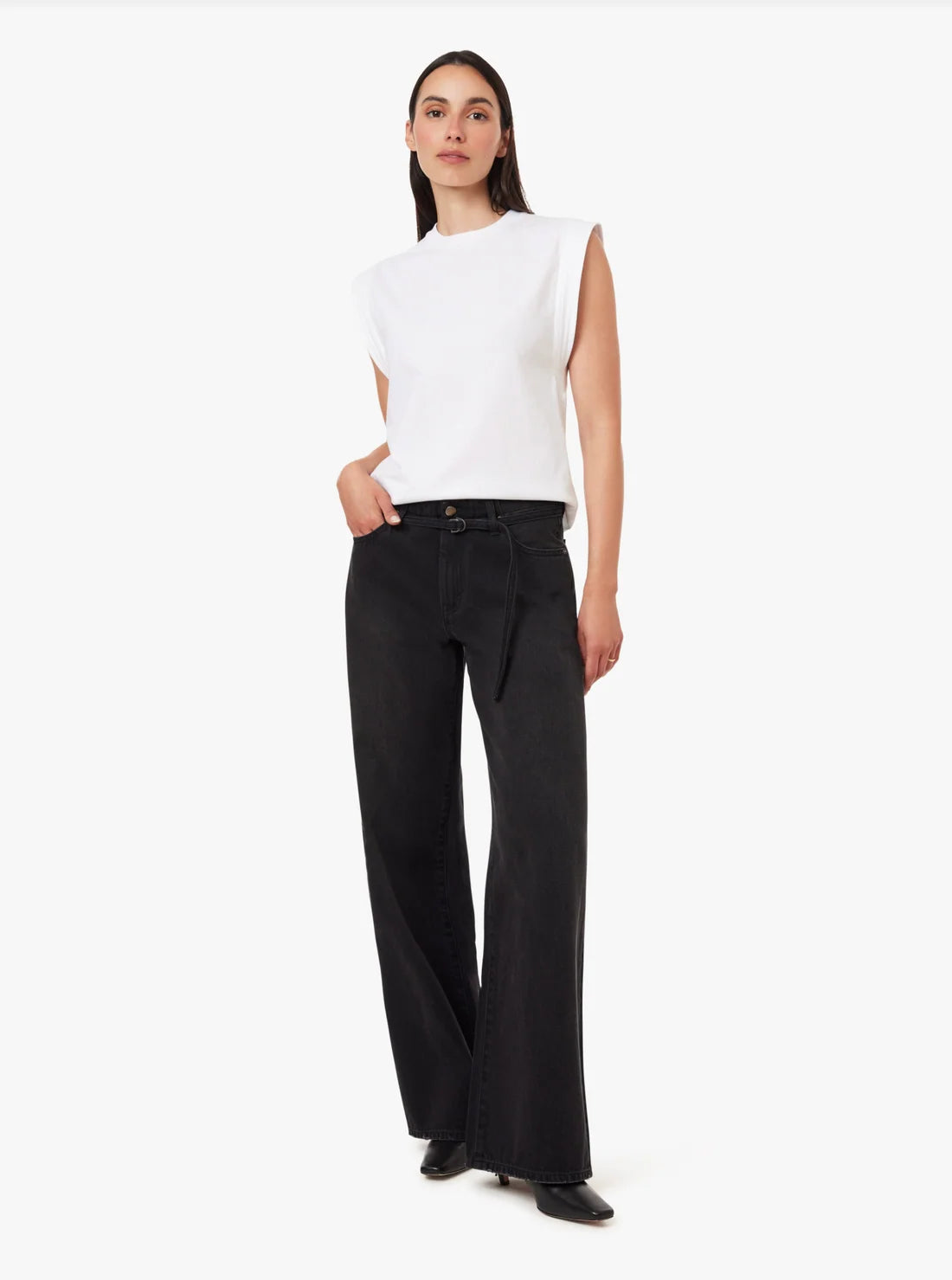Brynn Tie Wide Leg - Washed Black
