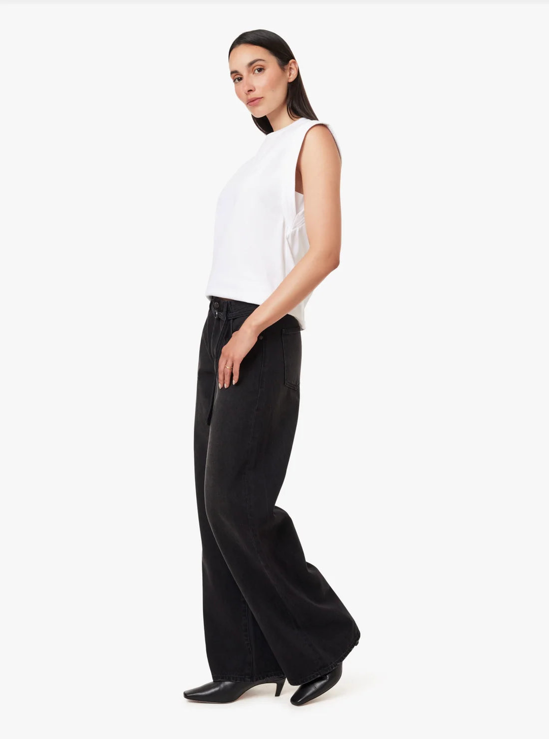 Brynn Tie Wide Leg - Washed Black