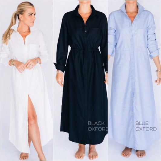 ALAMO Maxi Dress Oxford - Blue