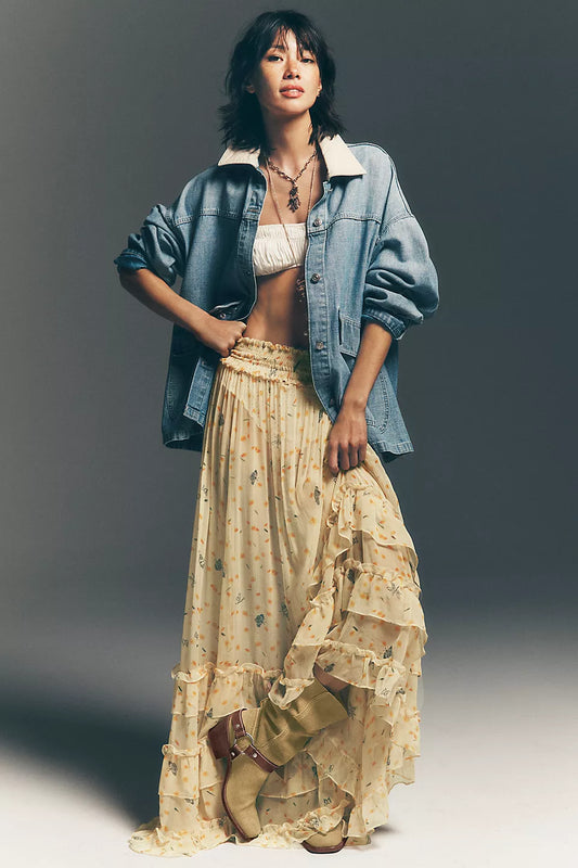 Free People Lemon Denim Jacket