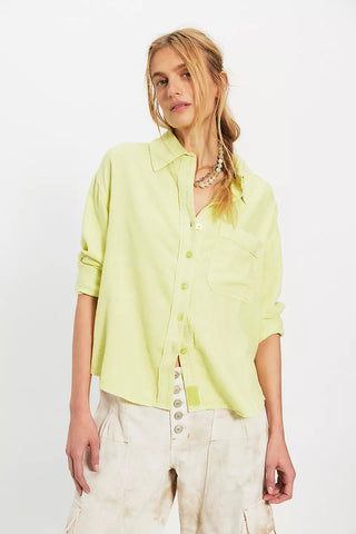 Free People Laurel Linen Button Down - Early Bloomer
