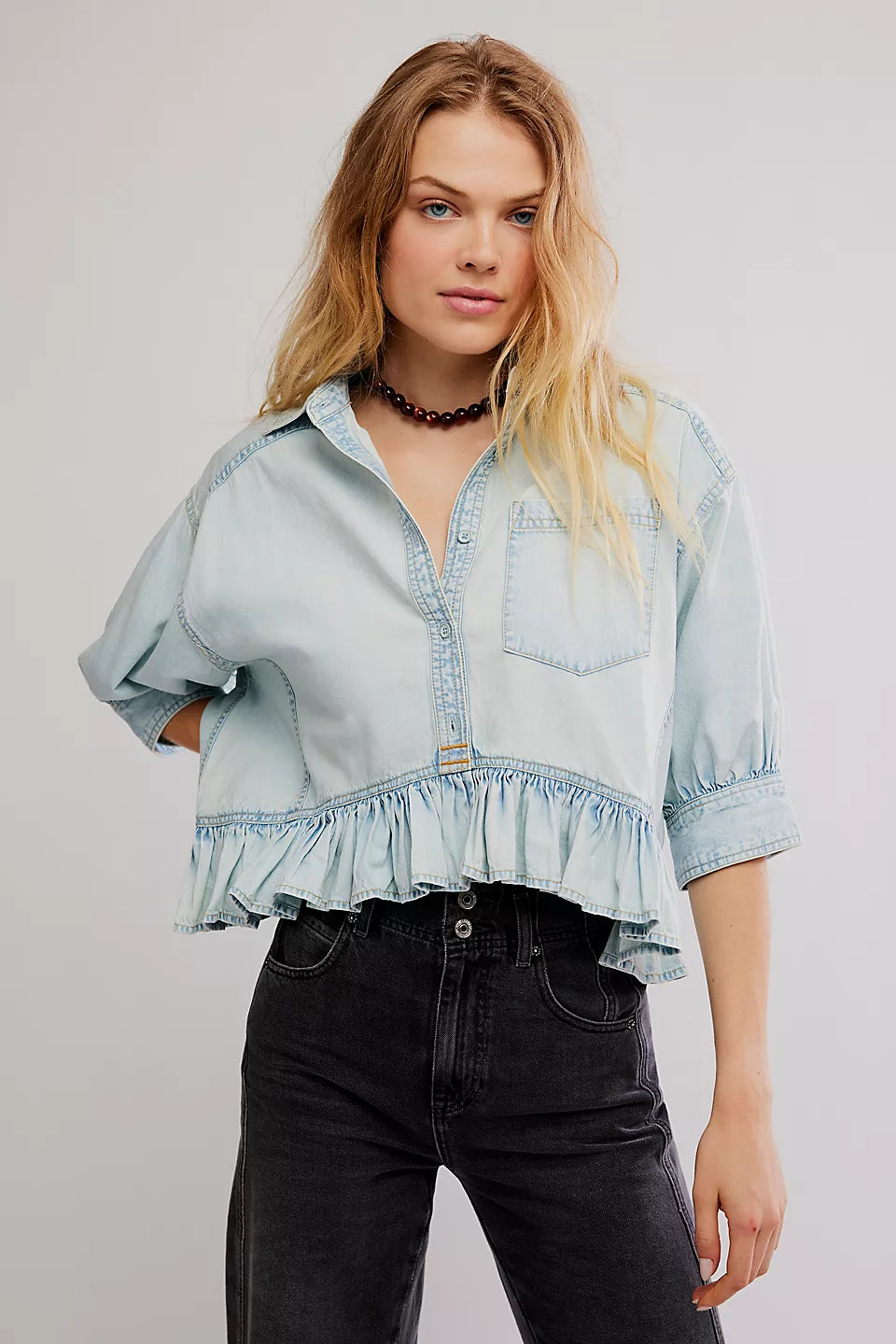 Free People Bailey Denim Shirt