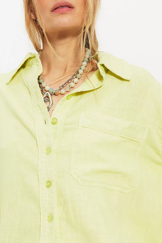 Free People Laurel Linen Button Down - Early Bloomer