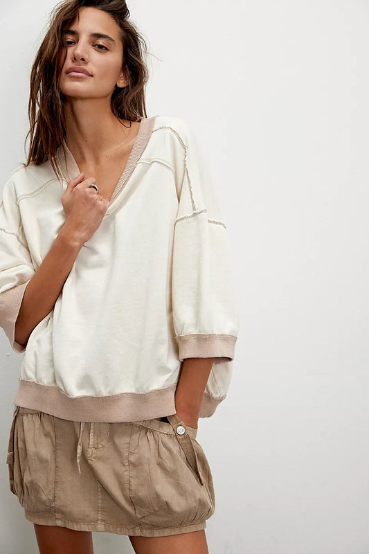 Free People Everything Pullover - Nilla Cream