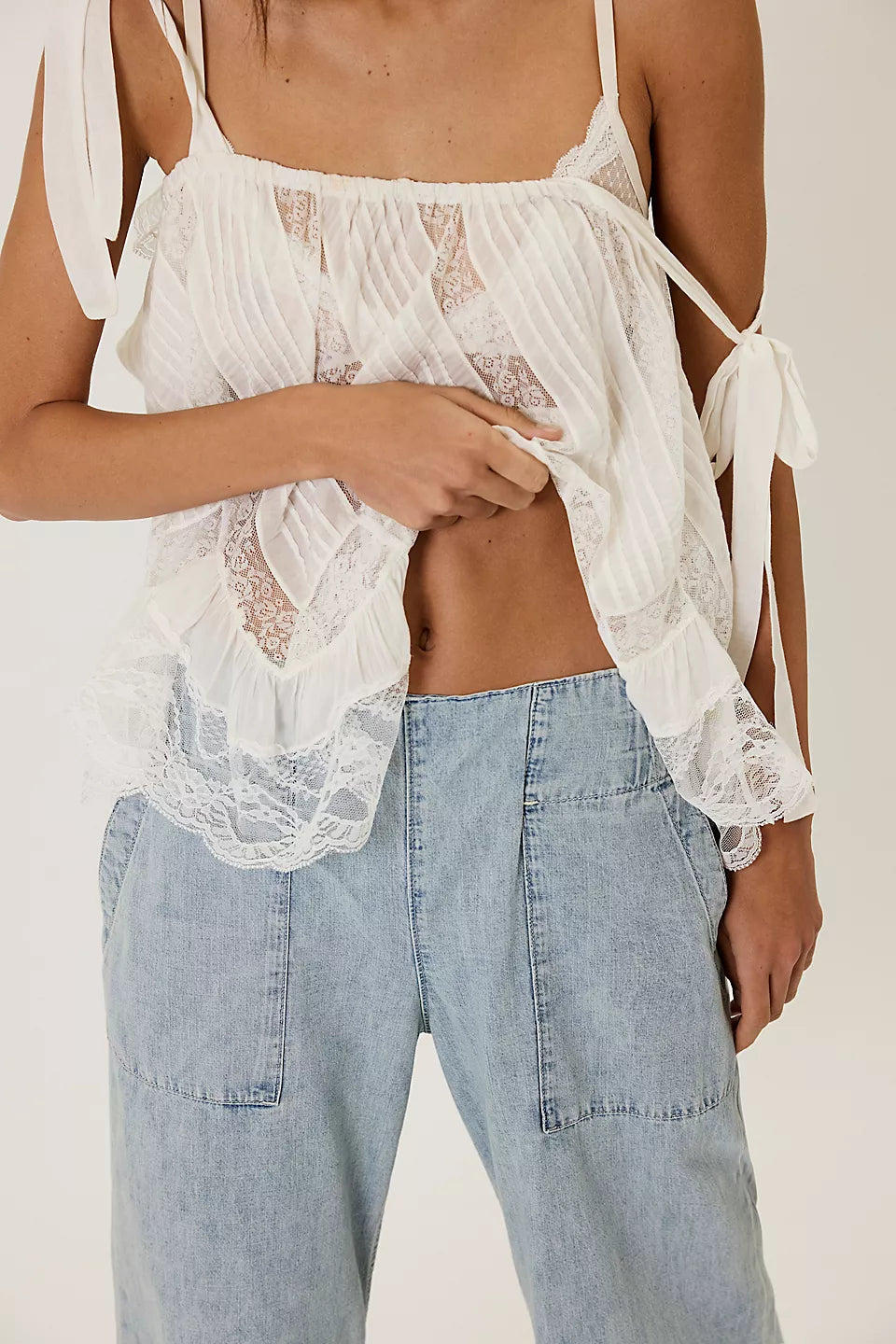 Free People Breezy Denim Pull On Pant