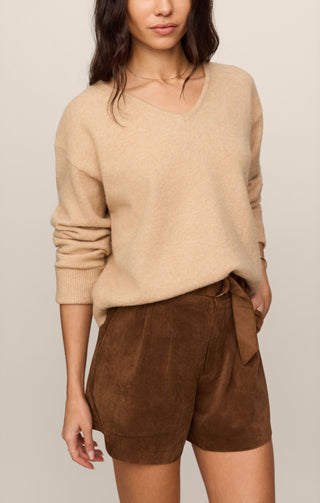 Ivory Suede Shorts