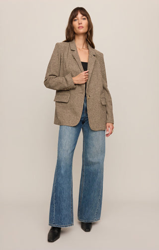 Evan Check Blazer - Dark Chocolate