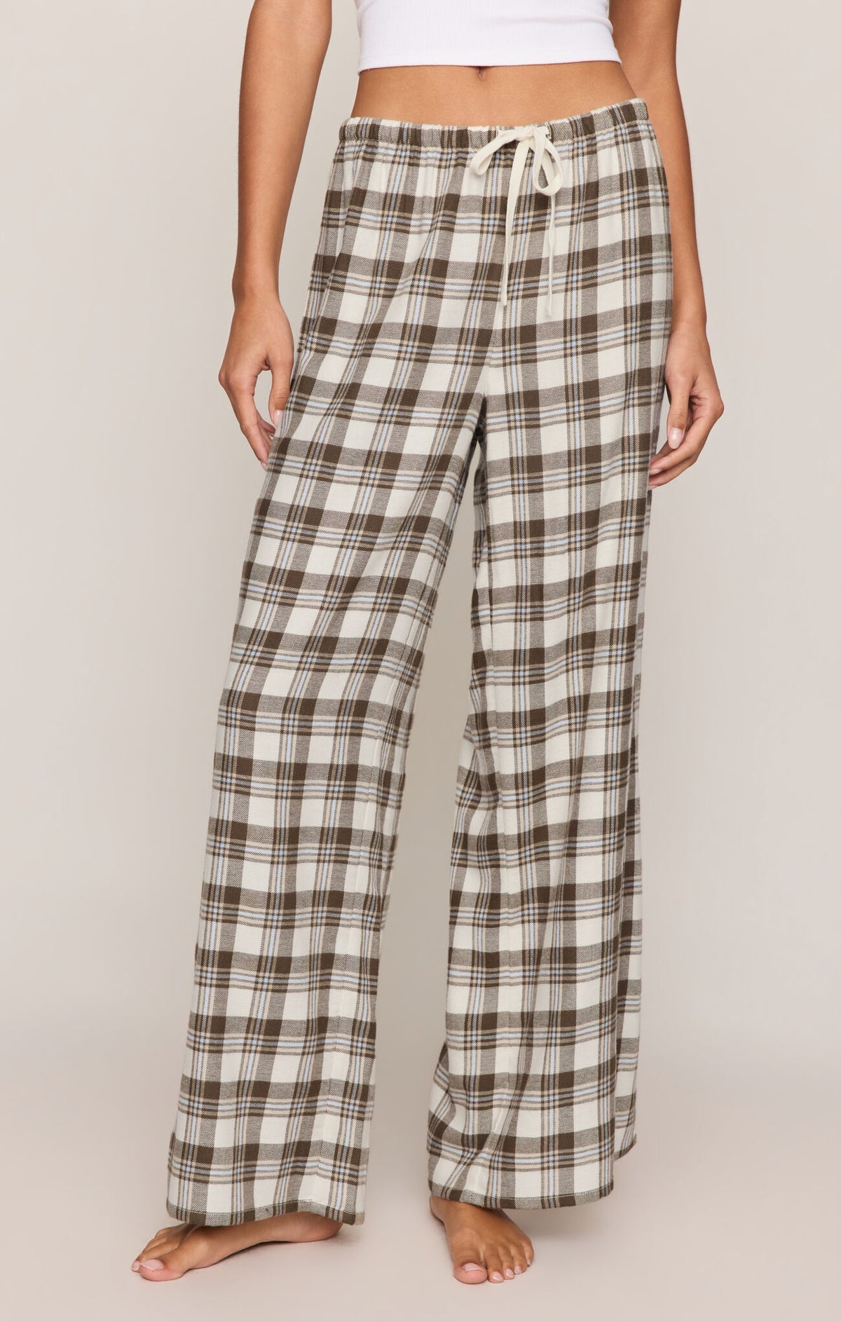 Better Off Plaid Pant - Cocoa Bean