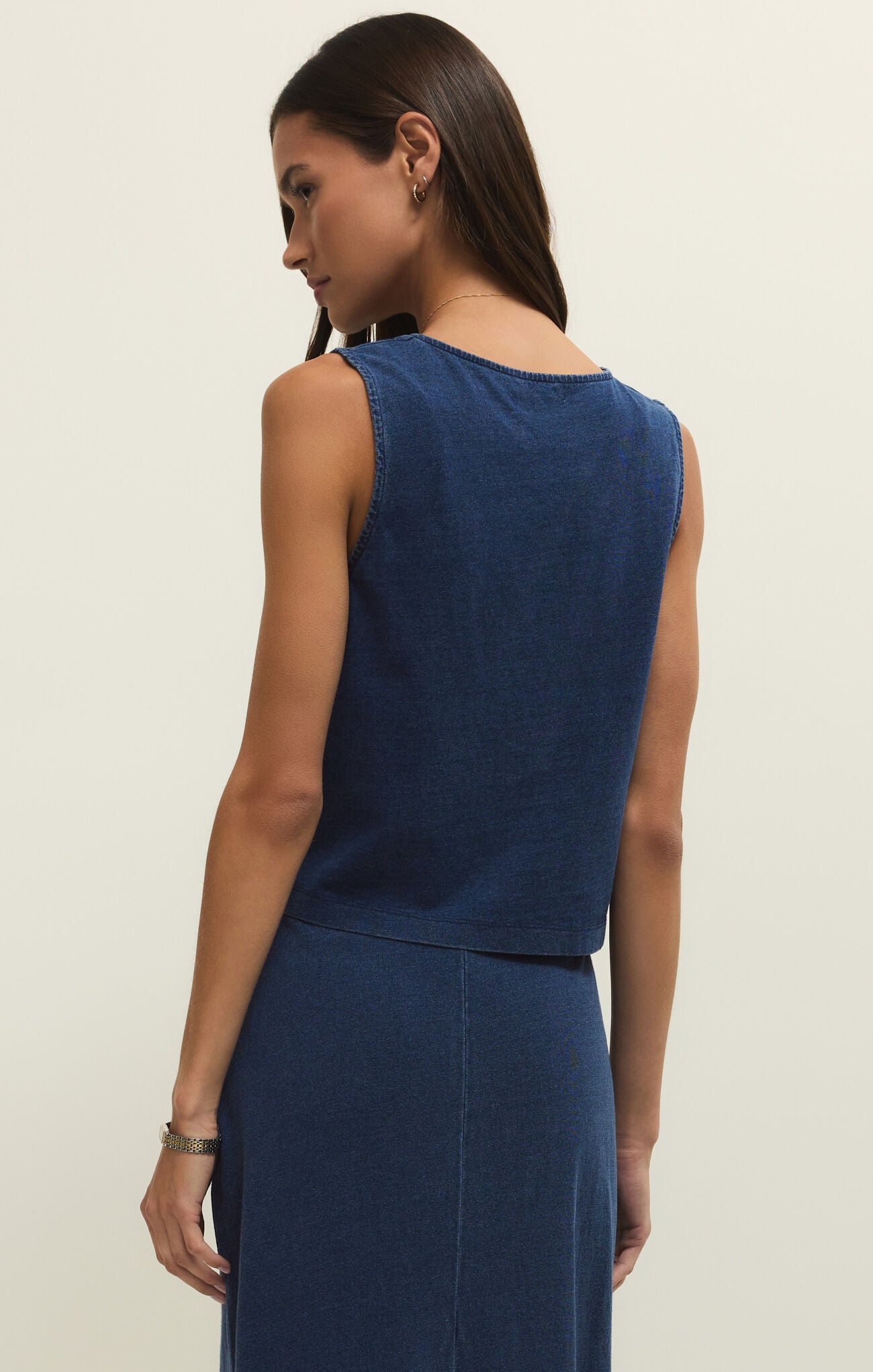 Z Supply Noelle Jersey Denim Top