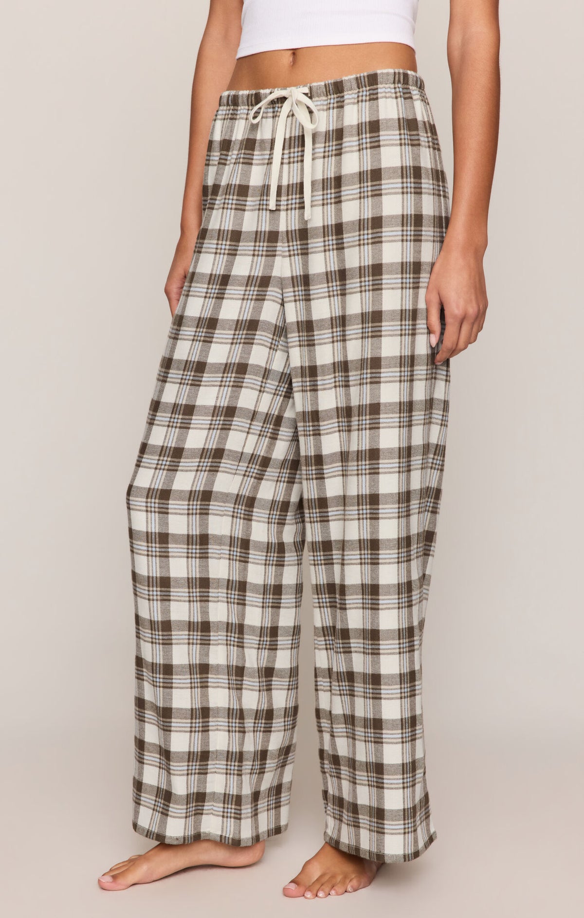 Better Off Plaid Pant - Cocoa Bean