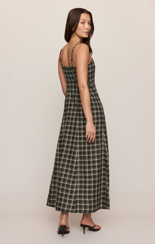 Angel Eyes Plaid Midi Dress