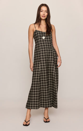 Angel Eyes Plaid Midi Dress