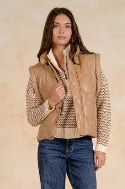 Tan Quilted Vest