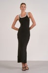 Black/White Ribbed Maxi Dress