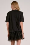 Black Top Tee Neck w/Embellisment
