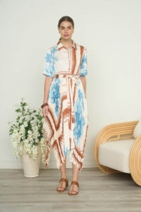 Satin Handkerchief Hem Dress