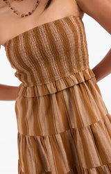 Terra Rose Tube Smocked Mini Dress