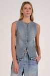 Denim Button Down Vest