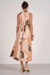 Neutral Prism Print Collared Maxi Dress