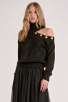 BLK Peek a Boo Shoulder Sweater
