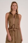 Caramel LInen Sleeveless Top