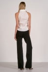 Ruched Side Sleeveless Top - White