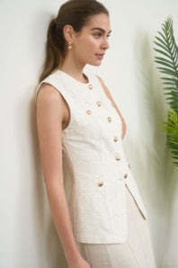 Linen Eyelette Vest