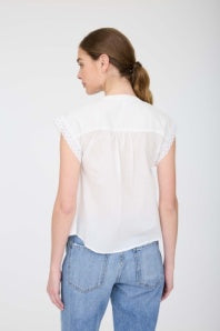 White Lace Short Sleeve Top