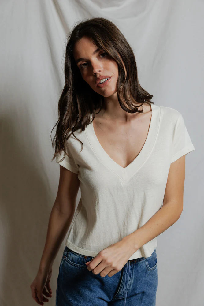 Val Hemp Cotton V Neck Tee