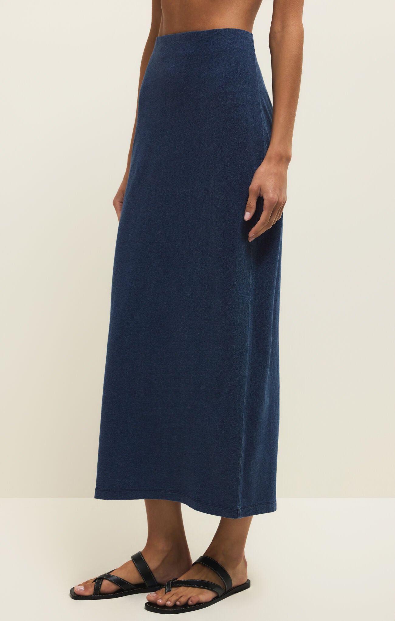 Z Supply Gail Jersey Denim Midi Skirt