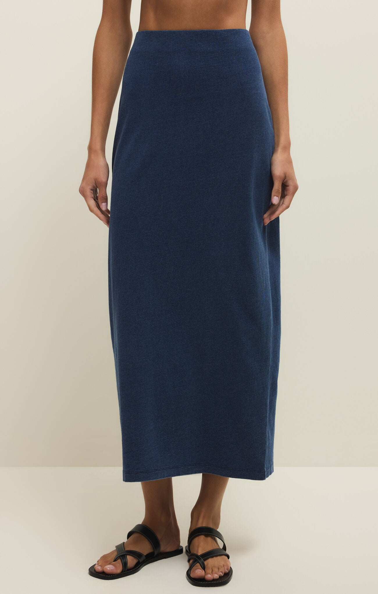 Z Supply Gail Jersey Denim Midi Skirt